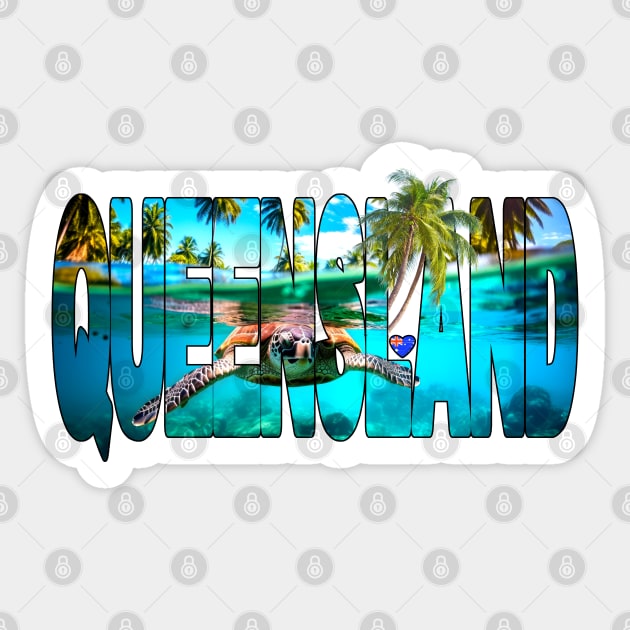 QUEENSLAND - Australia Turtle Port Douglas Sticker by TouristMerch